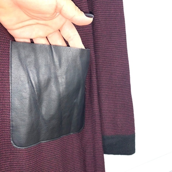 Walter Baker dress knit faux leather patches‎ sweater medium long sleeve NWT - Picture 3 of 7